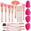 DUAIU Professional Makeup Brushes Set 16PCS Marble Handle with 4PCs Sponge Blenders Foundation Brushes Eyeshadow Brush L