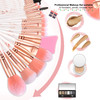 DUAIU Professional Makeup Brushes Set 16PCS Marble Handle with 4PCs Sponge Blenders Foundation Brushes Eyeshadow Brush L