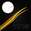 MGER Lash Tweezers for Eyelash Extension Dolphinshaped Curved Tip Gold Pack of 2