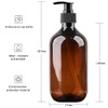 Angoodden 2 Pack Pump Bottle 500ml 17oz Plastic Pump Bottle Dispenser Amber Pump Bottles for Shampoo and Conditioner