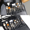 Professional 22 Pockets PU Leather Cosmetic Makeup Brush Bag Case Holder with Belt Strap Brushes Not Included
