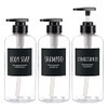 Segbeauty 3pcs Refillable Shower Bottles 500ml Each Large Plastic Dispensers with Pump for Shampoo Conditioner Soap or L