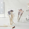 Glamlily Acrylic Makeup Brush Holder with Lid Dustproof Storage Countertop Makeup Organizer Hexagon Vanity Organizer Cle