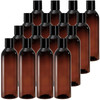 Bekith 16 Pack 8 ounce Amber Empty Plastic Bottles with Disc Top Flip Cap BPAFree Refillable Containers For Shampoo Loti
