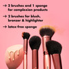 elf Complexion Essentials Brush Sponge Set Concealer Powder Blush Highlighter Brushes Total Face Sponge Vegan CrueltyFre