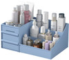 XIOU Makeup Desk Organizer with Drawers Countertop Organizer for Cosmetics Vanity Holder for Lipstick Brushes Lotions Ey