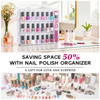 DreamGenius Nail Polish Organizer Case for 48 Bottles with 2 Nail Separators Double Side Gel Nail Polish Holder with Adj