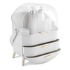 Navaris Makeup Organizer Storage Box Cosmetics Skincare and Beauty Case with Clear Lid Display and 2 Drawers Bathroom Co