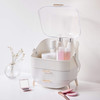 Navaris Makeup Organizer Storage Box Cosmetics Skincare and Beauty Case with Clear Lid Display and 2 Drawers Bathroom Co