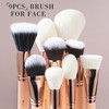 BEILI Makeup Brushes 28pcs Pink Makeup Brush Set Premium Goat Synthetic Kabuki Foundation Blending Brush Face Powder Blu