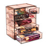 Sorbus Acrylic Makeup Organizer Set 7Drawer Vanity Countertop Cosmetic Storage with Small Wide Drawers Bronze Glow Makeu