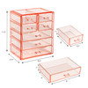 Sorbus Acrylic Makeup Organizer Set 7Drawer Vanity Countertop Cosmetic Storage with Small Wide Drawers Pink Makeup Stora