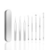 Pinkiou Blackhead Remover Comedone Pimple Popper Tool Acne Extractor Blemish Remover Ingrown Hair Tweezers Removal Kit W