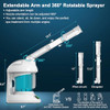 Facial Steamer DENFANY Nano Ionic Face Steamer with Extendable 360 Rotating Arm Portable Facial Steamer for Personal Car