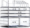 Cq acrylic 3 Pack Clear Makeup Storage OrganizerStackable 6 Drawers Make Up OrganizersCute Desk Organizer for Vanity Jew