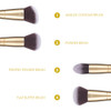 DUcare 2Pcs Duo End Makeup Brushes Synthetic Bristle Foundation Powder Buffer Contour Brush Set Dual Sided Face Brushes