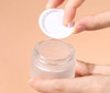 Healthcom 50 Gram50 ml Empty Sample Jars Round Frosted Glass Bottle Cosmetic Cream Jar Wood Grain Lid Cosmetic Container