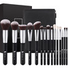 DUcare Makeup Brushes with Bag15Pcs Christmas Makeup Brush Set Travel Kabuki Foundation Blending Blush Eyeliner Shadow B