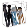 weddingwish Makeup Brush Holders With Cover DustProof Lid Acrylic Makeup Storage Box Large Capacity Brush Organizer for