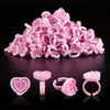 NXJ INFILILA Glue Rings for Eyelash Extensions 100PCS Disposable Rings For Lashes Lovely Heart Shape Makeup Plastic Nail