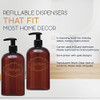 Bottiful Home16 oz Shampoo and Conditioner Refillable Empty Plastic Pump Bottle Dispenser Set Amber
