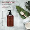 Bottiful Home16 oz Shampoo and Conditioner Refillable Empty Plastic Pump Bottle Dispenser Set Amber
