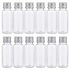 ASTRQLE 12Pcs Empty Refillable Clear Plastic Bottle with Aluminum Screw CapTiny JarsTravel Small Container 20ml