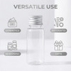 ASTRQLE 12Pcs Empty Refillable Clear Plastic Bottle with Aluminum Screw CapTiny JarsTravel Small Container 20ml