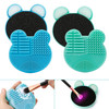 TailaiMei 2 Pack Makeup Brush Cleaning Mat with Color Removal Sponge 2 in 1 Design Silicone Cleaner Pad for Dry Brush Co