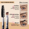 KESHIMA Eyebrow Brush Duo Premium Angled Eye Brow Brush Spoolie Precision Eye Makeup Tool for Applying Blending Powder G