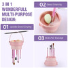 GOLIKEE Makeup Brush Cleaner Mat 3 in 1 Silicone Makeup Brush Cleaner Bowl Cosmetic Brushes Cleaning Tool Organizer for