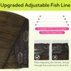 HOTBANANA Wire Hair Extensions Real Human Hair 18 Inch 95g Ombre Walnut Brown to Ash Brown and Bleach Straight Wire Exte