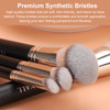 TEOYALL Foundation Contour Conceal Brush Set 3PCS Angled Synthetic Kabuki Brush for Blending Setting Buffing with Liquid
