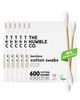 The Humble Co Bamboo Cotton Swabs 600 Count White Cotton Buds for Ears Makeup Baby Care Cleaning Personal Hygiene Essent