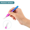 Honoson 3 Pcs Blackhead Tweezer Stainless Steel Pimple Tweezers Extractor Tool for Remove Zit Whitehead Pimple Bend Curv