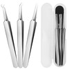 WSYUB Blackhead Tweezers Blackhead Extractor Pimple Popper Tool Kit 3 in 1 Professional Stainless Skin Zit Acne Blemish