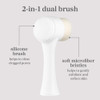 Nooni Pore Cleansing Tool Manual Dual Brush Facial Massager and Exfoliator Soft Bristle Silicone Brush 1 Count