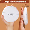 Teenitor 413 Inch Ultra Soft Washable Large Round Velour Powder Puff for Body Loose Powder 4 Pcs