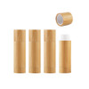 4 Pieces 55ml 55g Empty Bamboo Lipstick Tubes Refillable Lip Balm Lip Gloss Tube Holder Containers with Lids for DIY Mak