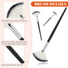 9 Pieces Facial Fan Mask Brushes Soft Facial Applicator Brushes Tools for Peel Glycolic Makeup for Mud CreamBlack and Si