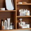 LINFIDITE Makeup Organizer Tray Bathroom Cabinet Cosmetic Storage with 9 Compartments 2 Removable Dividers Lipgloss Orga