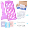Lip Balm Filling Tray and Spatula BPA Free 50 Empty Lip Balm Tubes with Caps Clear 316 Oz 55 ml 50 Writeable and 50 Prin
