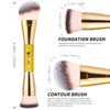DUcare Foundation Brush Contour Bronzer Makeup Brush Double Ended Self Tanner Brush Sculpting Brush for Blending Liquid
