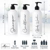 Alora 16oz Refillable Shampoo and Conditioner Dispenser Bottles Set of 3 Pump Bottle Dispenser for Shampoo Conditioner B