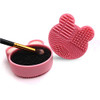 2Pack Color Removal Sponge 2 in 1 Dry Makeup Brush Quick Cleaner Sponge Make up Brush Cleaning Pad Mat PinkMint Green