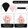 Maitys 12 Pcs Powder Puff Triangle for Face Makeup Cosmetic Loose Powder Puff Velour Soft Body Washable Reusable Foundat