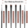 Potchen 30 Pcs Eyeliner Brush Set Gel Angled Eye Liner Fine Flat Slanted Eyebrow Brushes Thin Makeup Tool for Women Girl