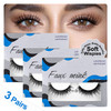 Lashes Natural Look False Eyelashes Bepholan Fake Eyelashes 3D Super Fluffy False Lashes Clear Band Wispy Lashes 3Pack F