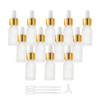 Kal pattes Dropper Bottles With Golden Caps Frosted Glass Vials Essential Oil Samples With Glass Eye Dropper Free Droppe