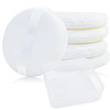 5 Pack Extra Large Body Powder Puff and Container Soft Cotton 413 Inch Dusting Puffs with Washable Round Container for W